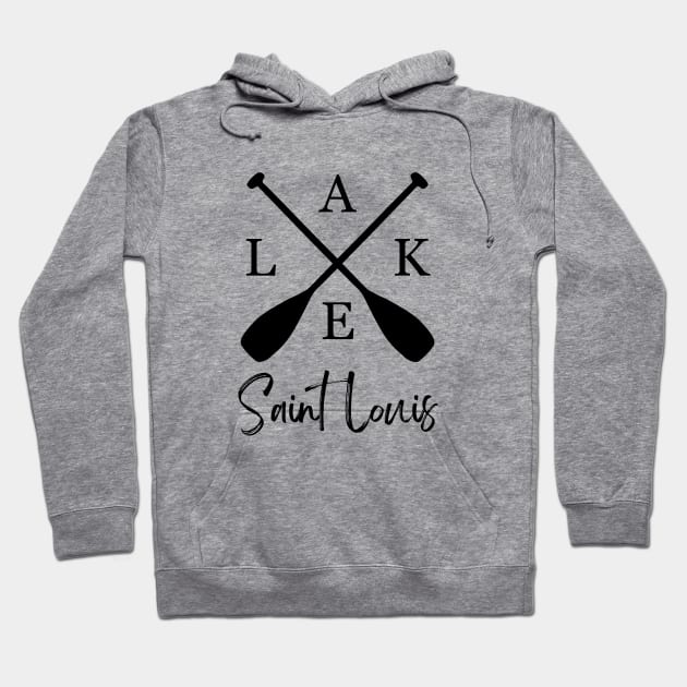 Lake Saint Louis Crossed Paddles Hoodie by Harbor Bend Designs